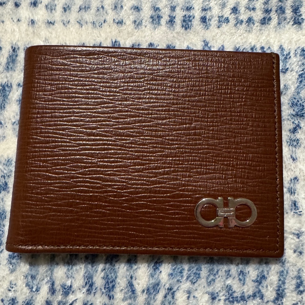 Salvatore Ferragamo Bifold Wallet Brown & blue Leather Gancini